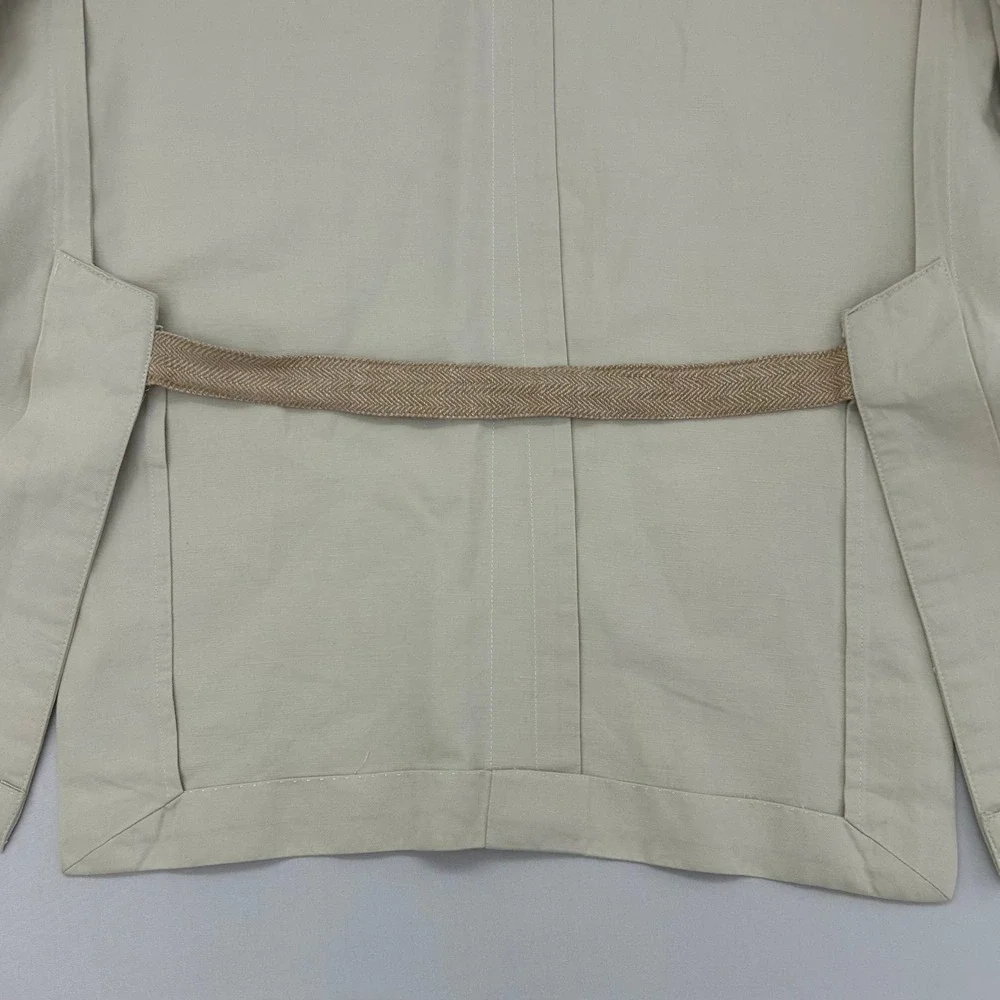 Brooks Brothers Blazer Mens L Cream Linen Blend Lined Jacket Sport Coat Irish - Picture 6 of 13